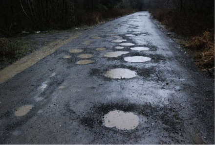 Road with potholes